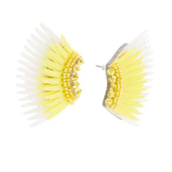 Mignonne Gavigan Mini Madeline Earrings in Yellow and White NWT - Picture 2 of 11